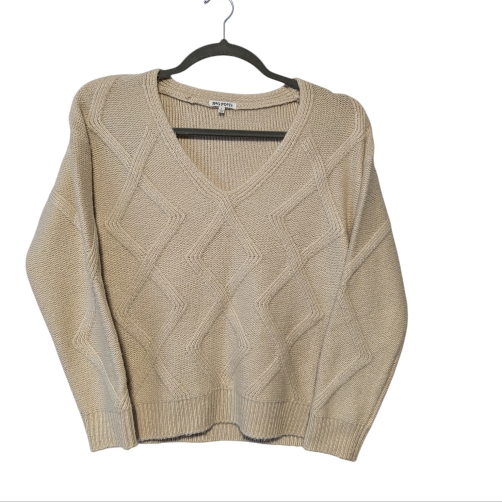 Rag Poets Women's Ivory Sweater Size Large.
